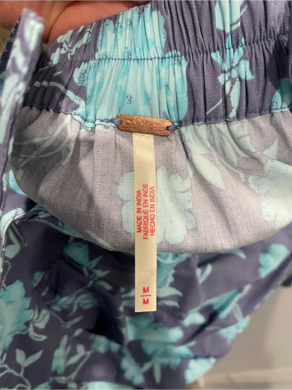 Free People Purple Mini Dress with Teal Floral Print